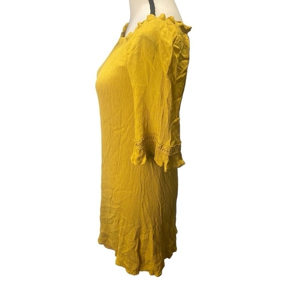 Naïf Midi Dress Sz PS Mustard Yellow - Picture 3 of 14